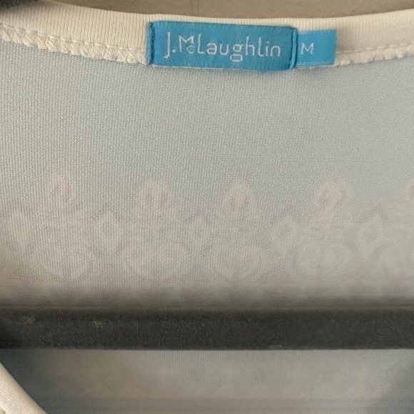 J Mclaughlin Dress three button light blue purple print Catalina Cloth size M - Picture 6 of 8